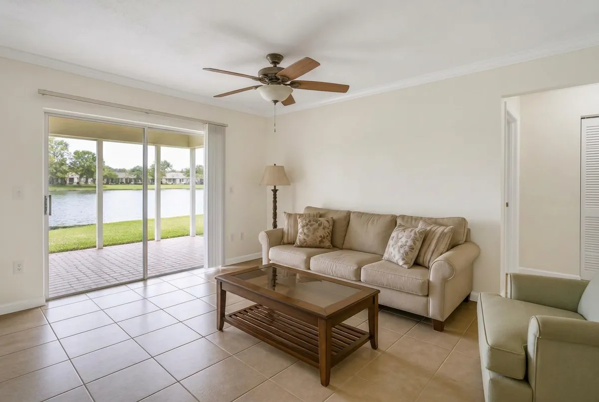 Living room after interior painting in Sharpes, FL