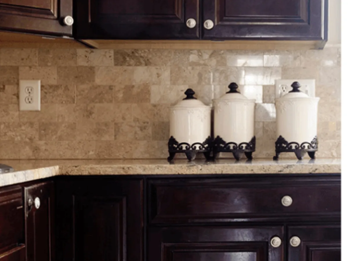 Dark espresso kitchen cabinets before refinishing in Suntree, FL