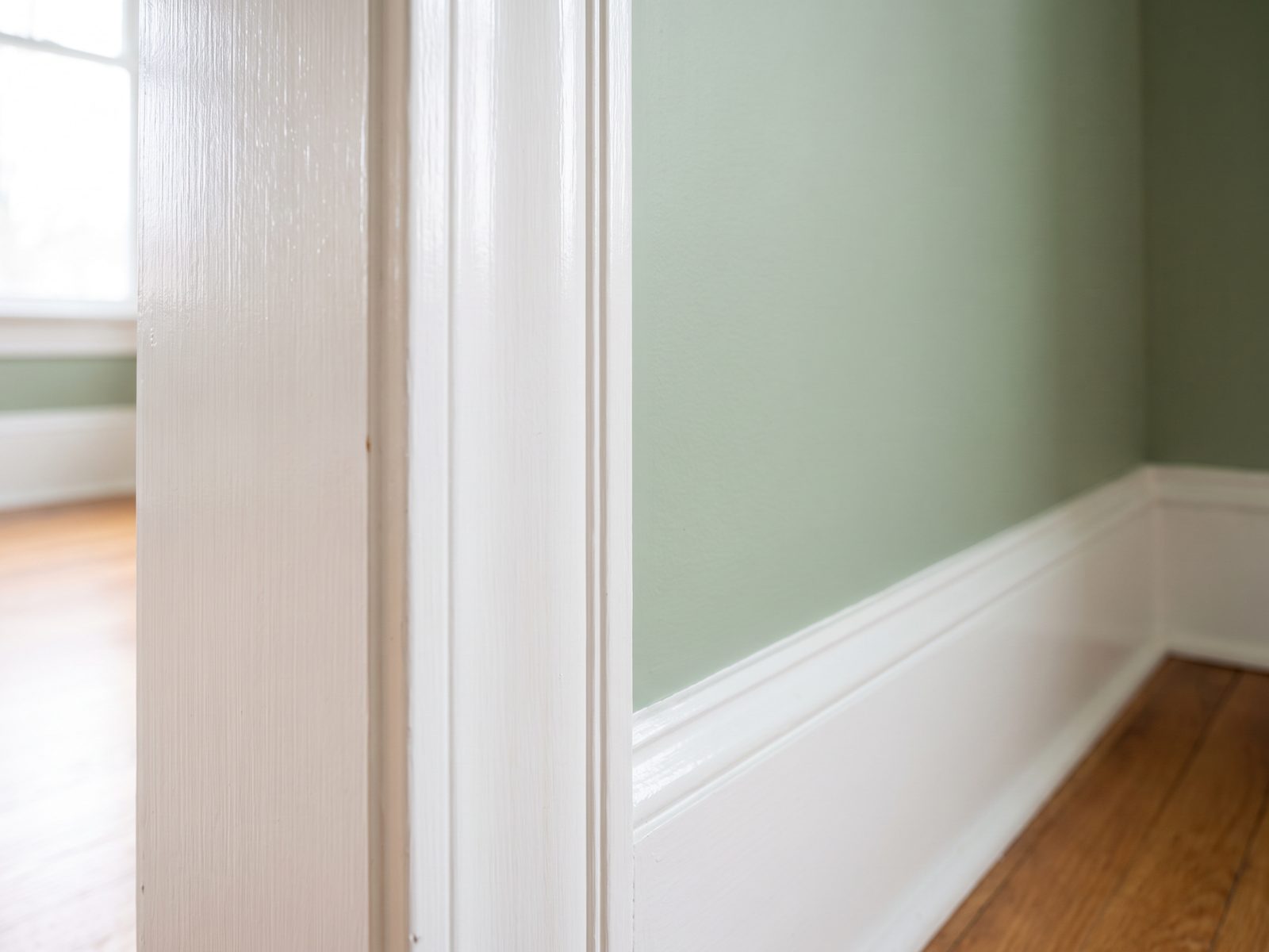 Close detail of crisp cut lines and trim work in a Cocoa Beach, FL home by Pro Touch Painting