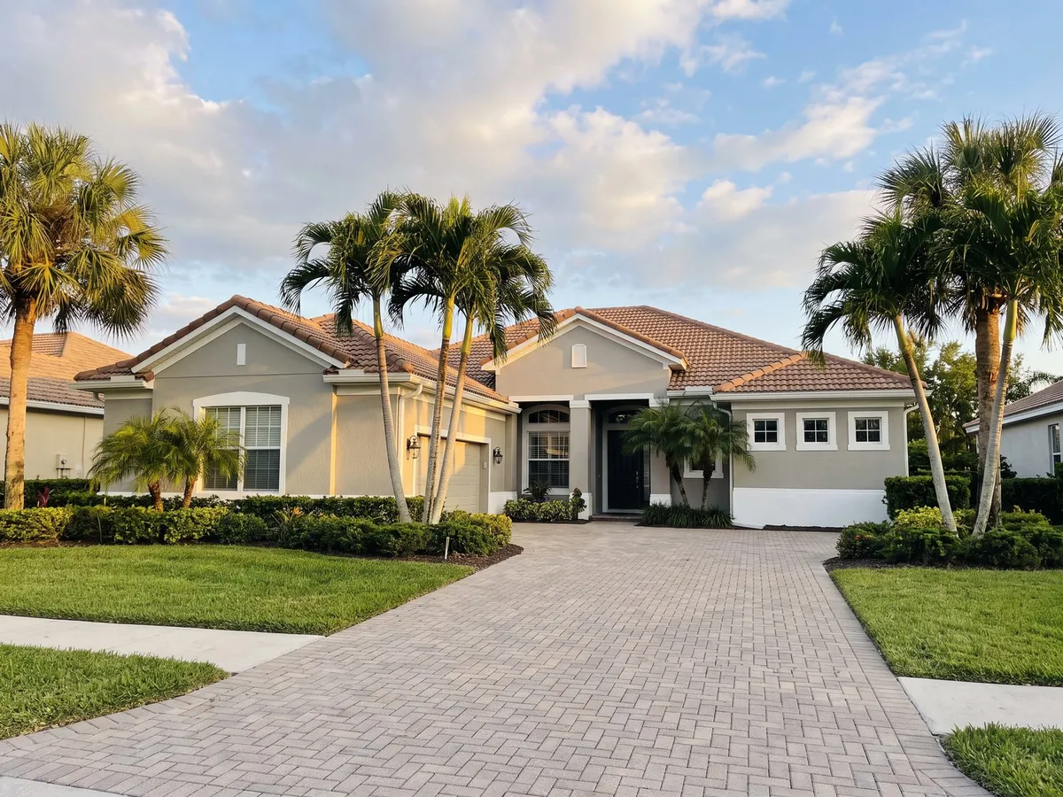 Freshly painted Florida home exterior in Sharpes, FL by Pro Touch Painting